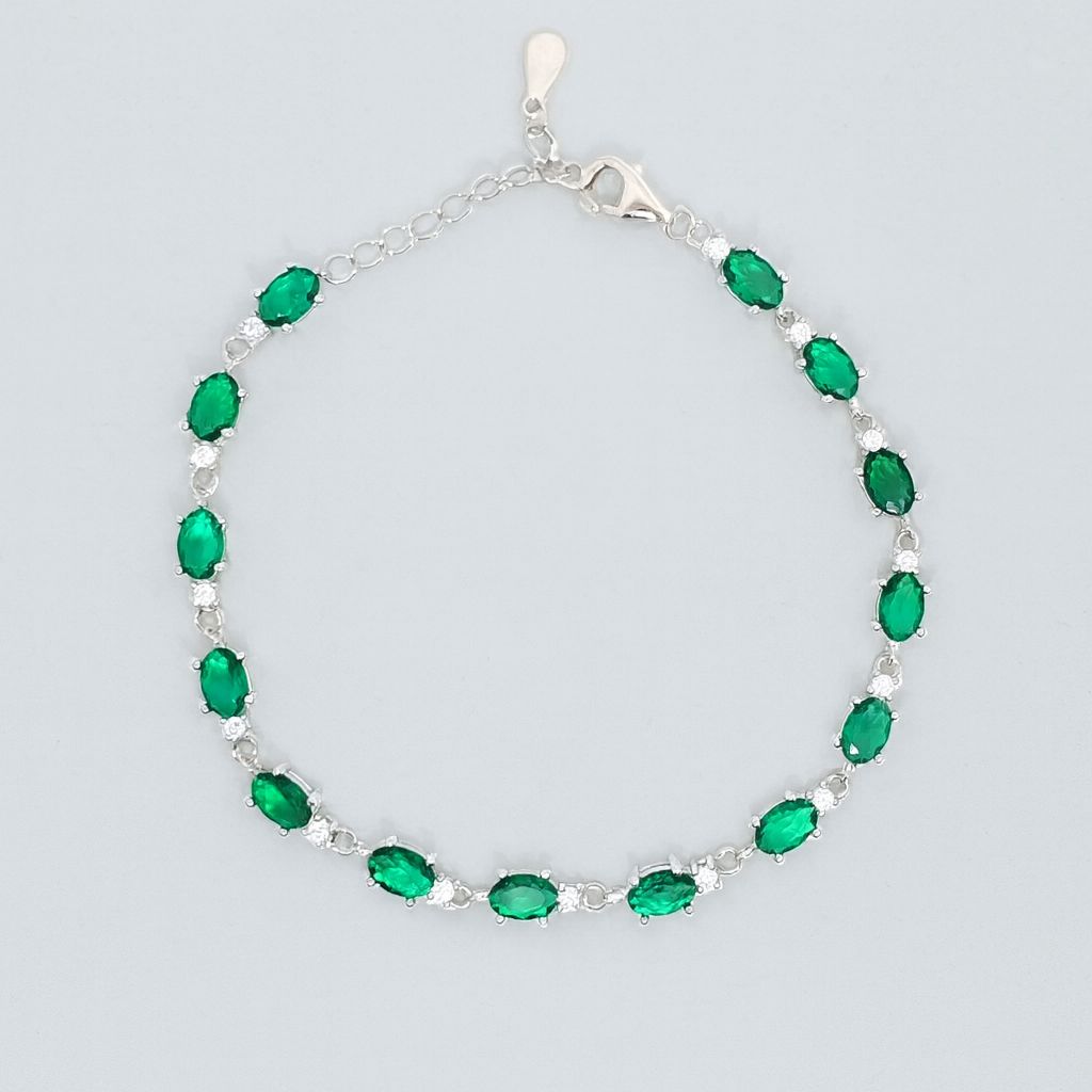 Silver cubic zirconia bracelet