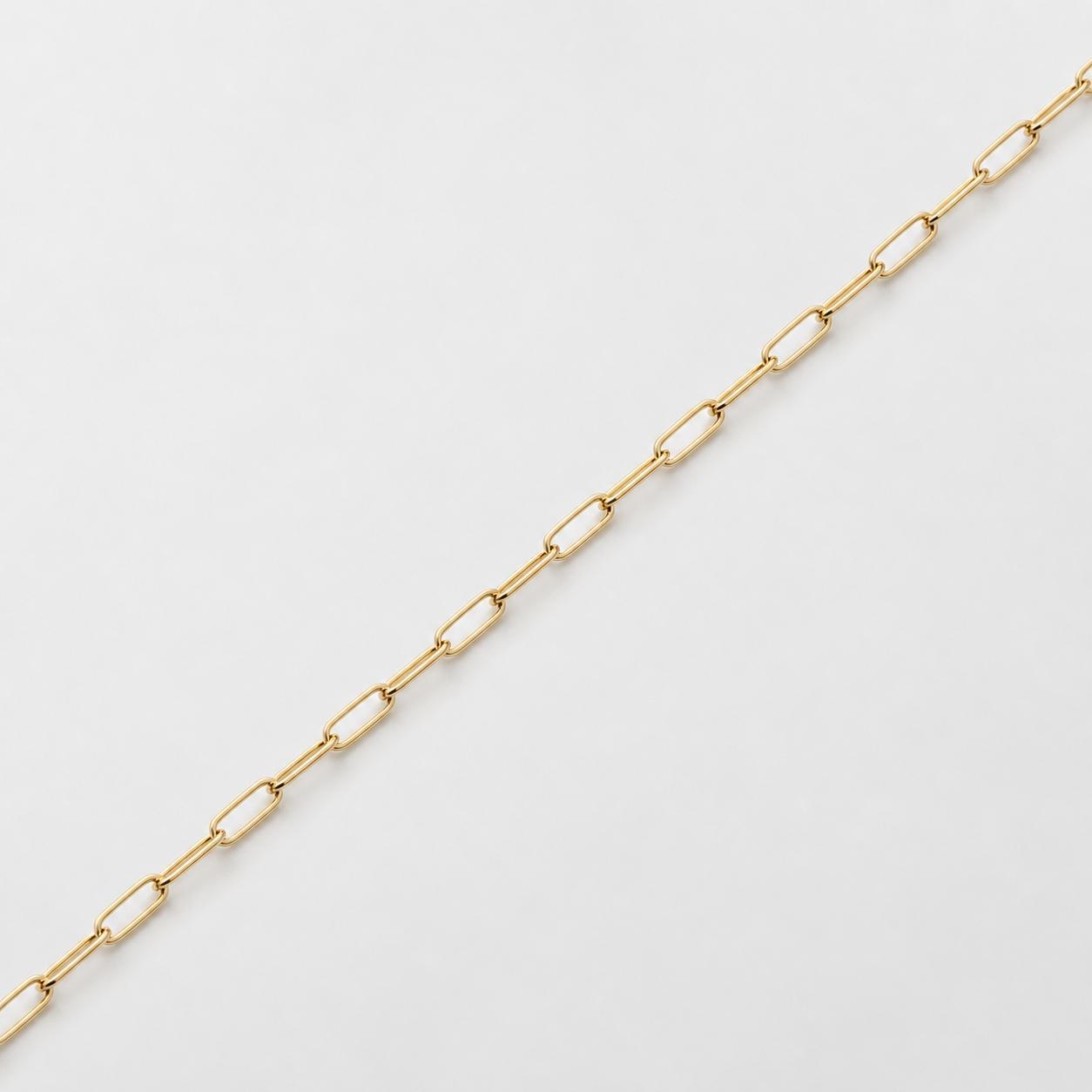 9K YG PAPERCLIP BRACELET 18.5CM