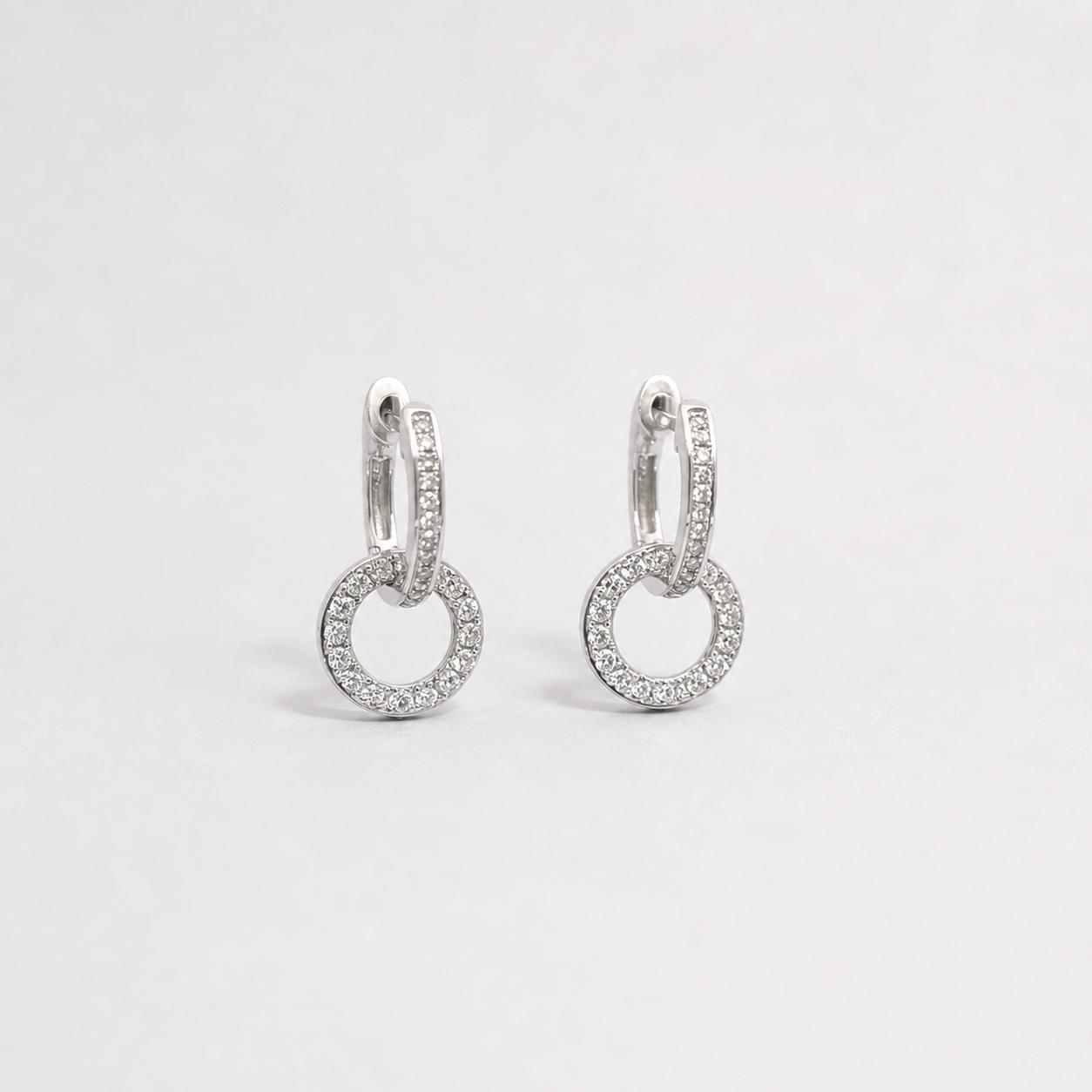 9CT WG DIAMOND DROP EARRINGS 56 DIAM 0.57CT I-J VS-SI