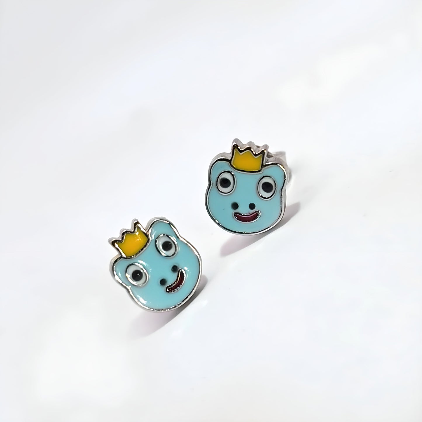 Silver frog earrings