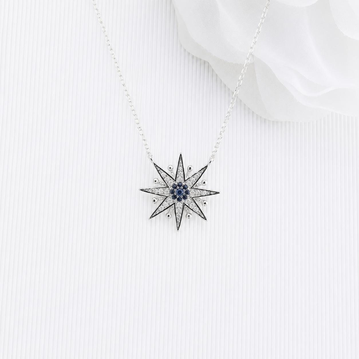 SILVER CZ STAR NECKLACE