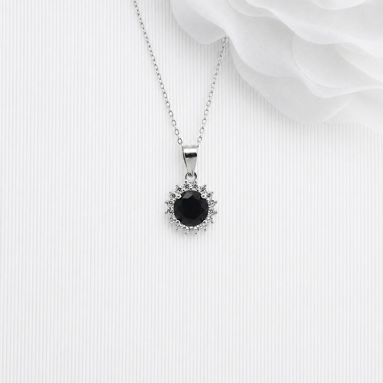 SILVER BACK CZ NECKLACE