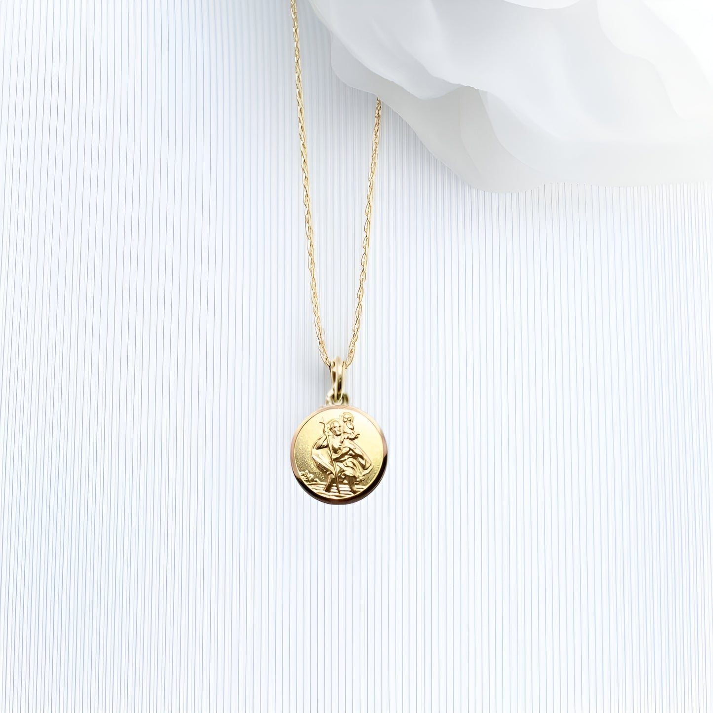 9ct yellow gold st christopher pendant