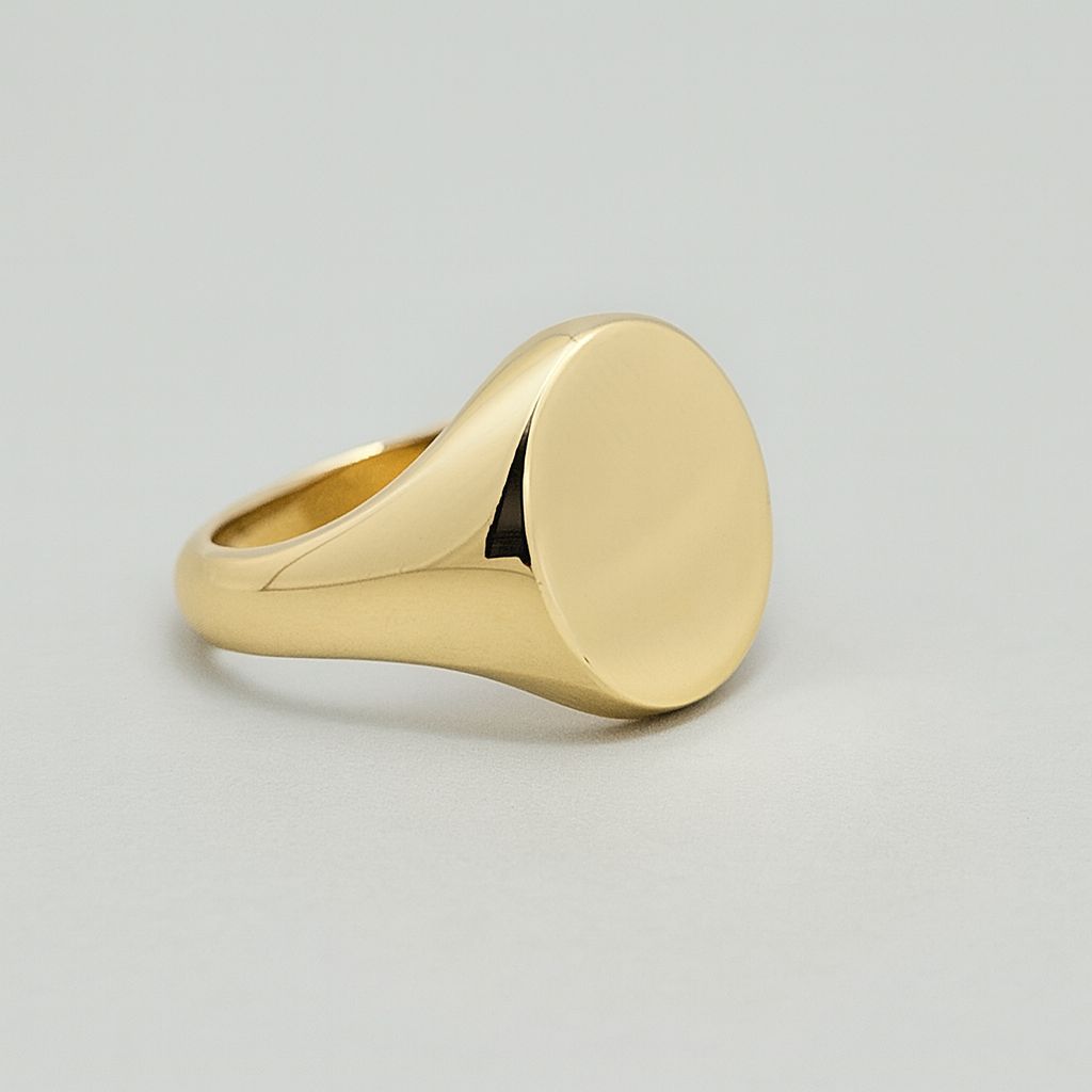 9CT YELLOW GOLD OVAL SIGNET RING