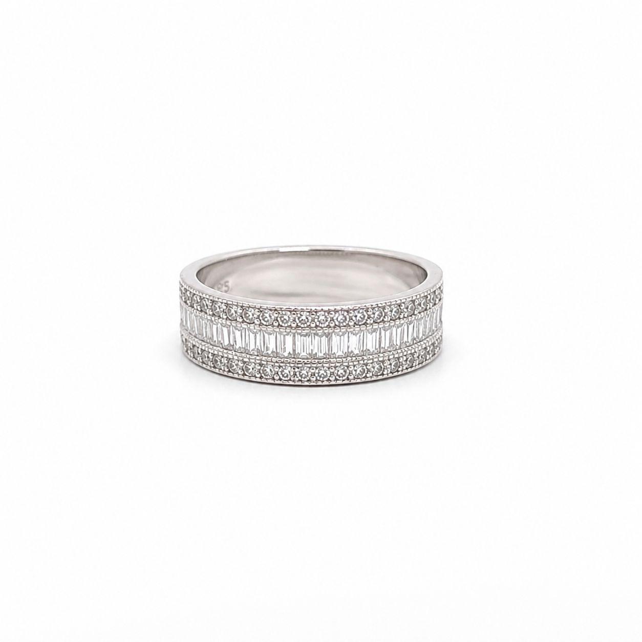 SILVER BAGUETTE CZ ETERNITY RING