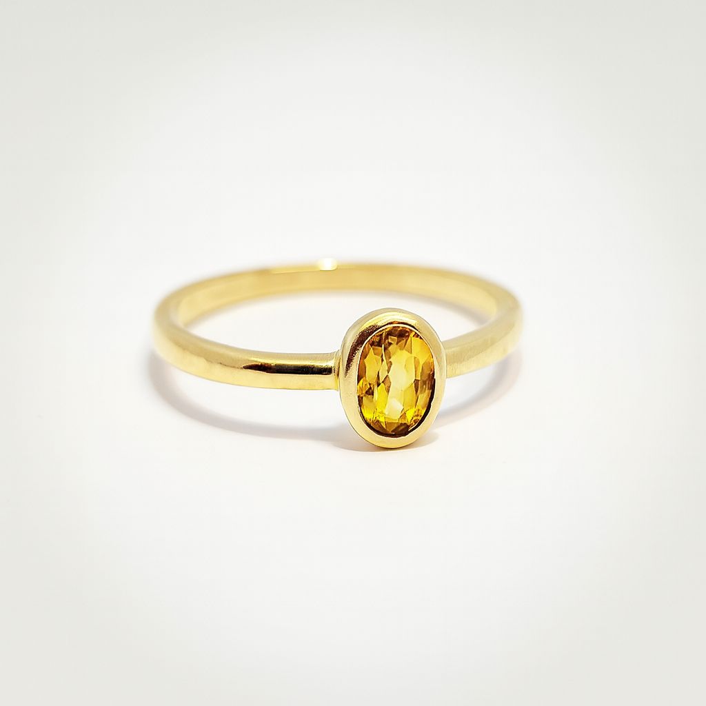 9ct yellow gold citrine stacker ring