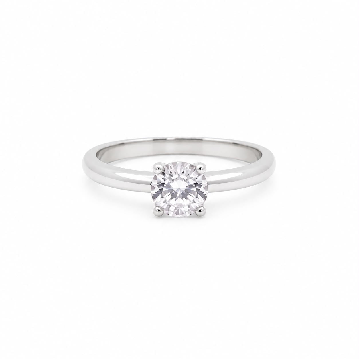 SILVER 4 CLAW SOLITAIRE RING