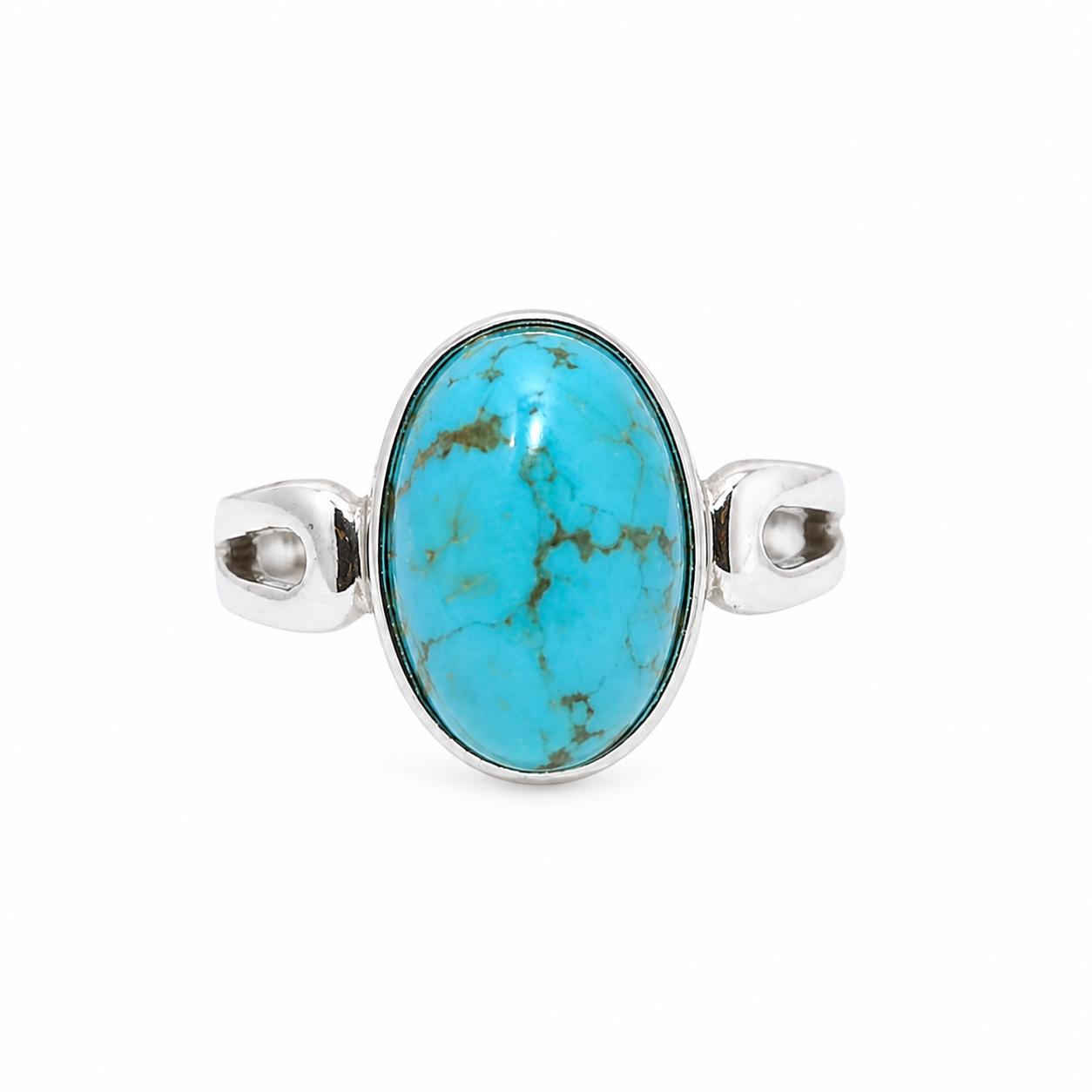 SILVER OVAL TURQUOISE RING