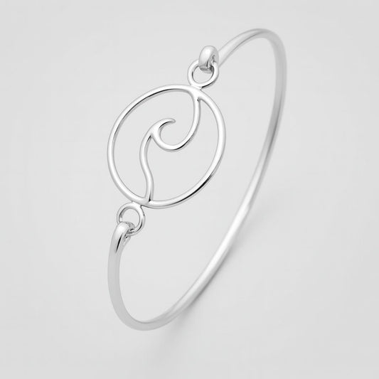 SILVER CIRCLE/WAVE BANGLE