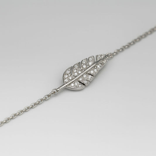 Silver leaf bracelet