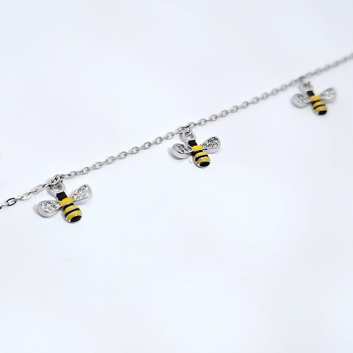 Silver bee bracelet