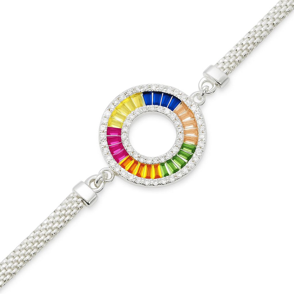 Silver multi coloured bracelet