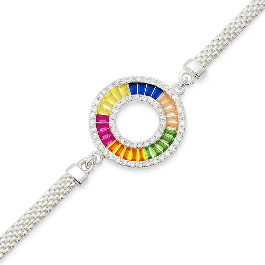 Silver multi coloured bracelet