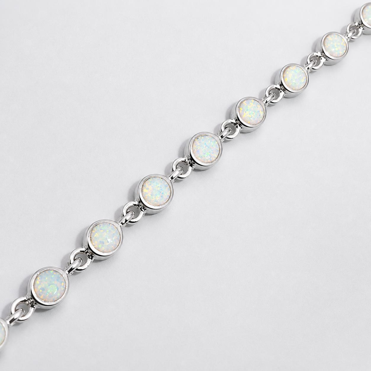 SILVER WHITE OPAL BRACELET