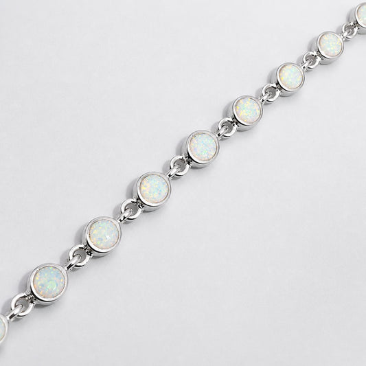 SILVER WHITE OPAL BRACELET