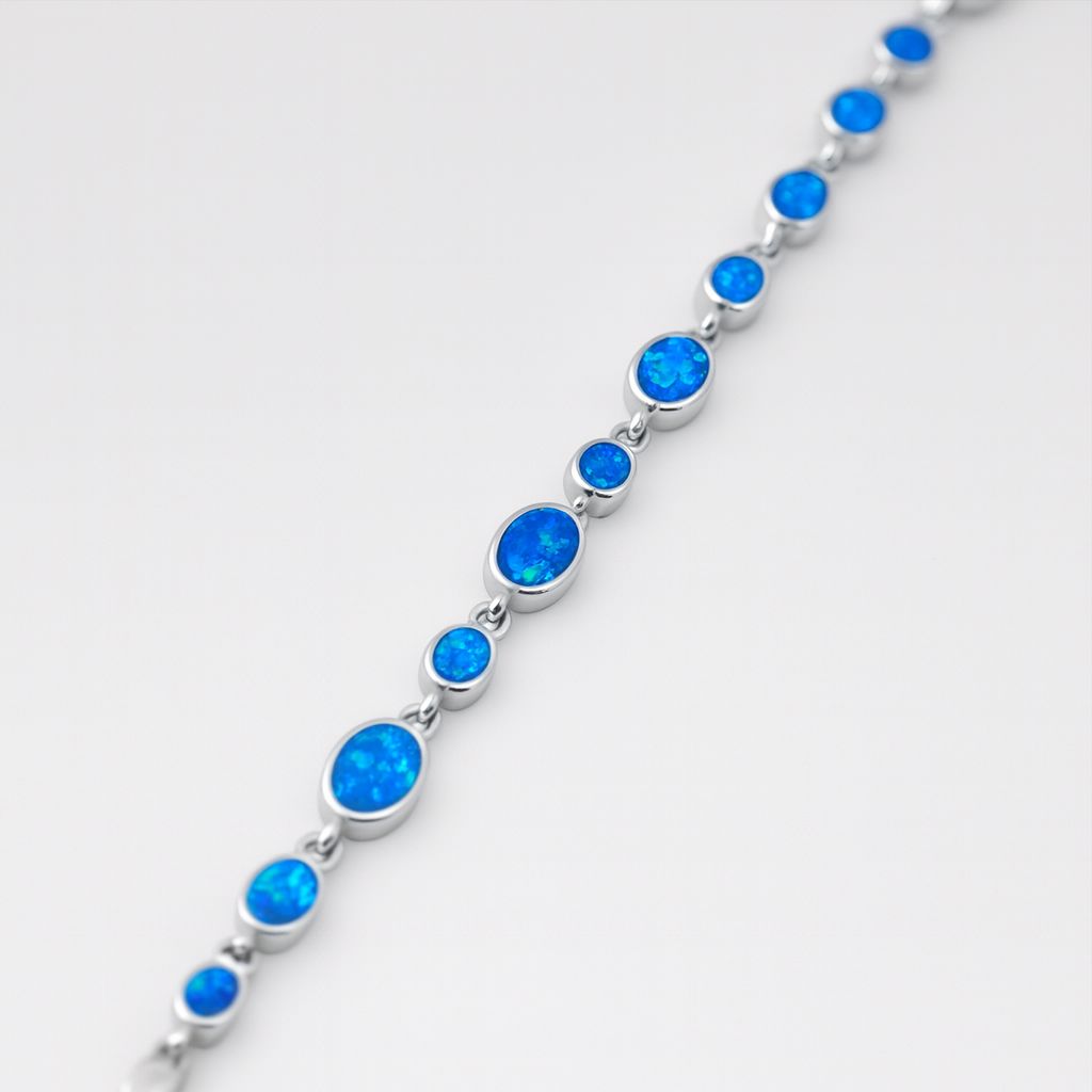 Silver opal bracelet