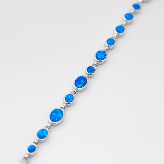 Silver opal bracelet