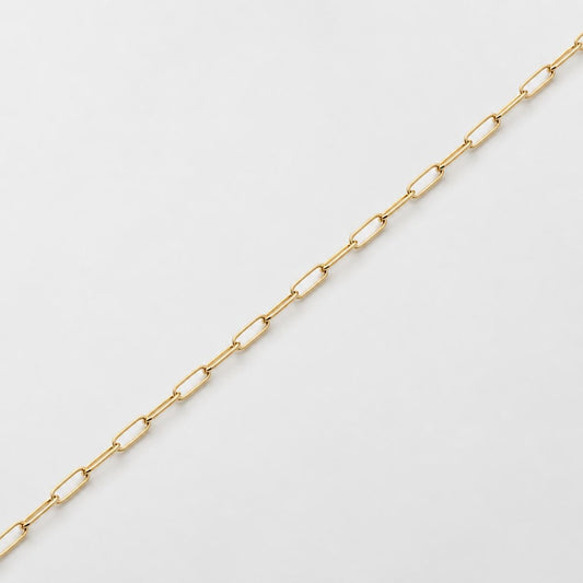 9K YG PAPERCLIP BRACELET 18.5CM