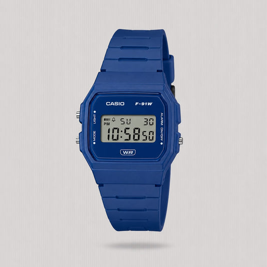 CASIO DIGITAL BLUE F-91WB-2A1DF