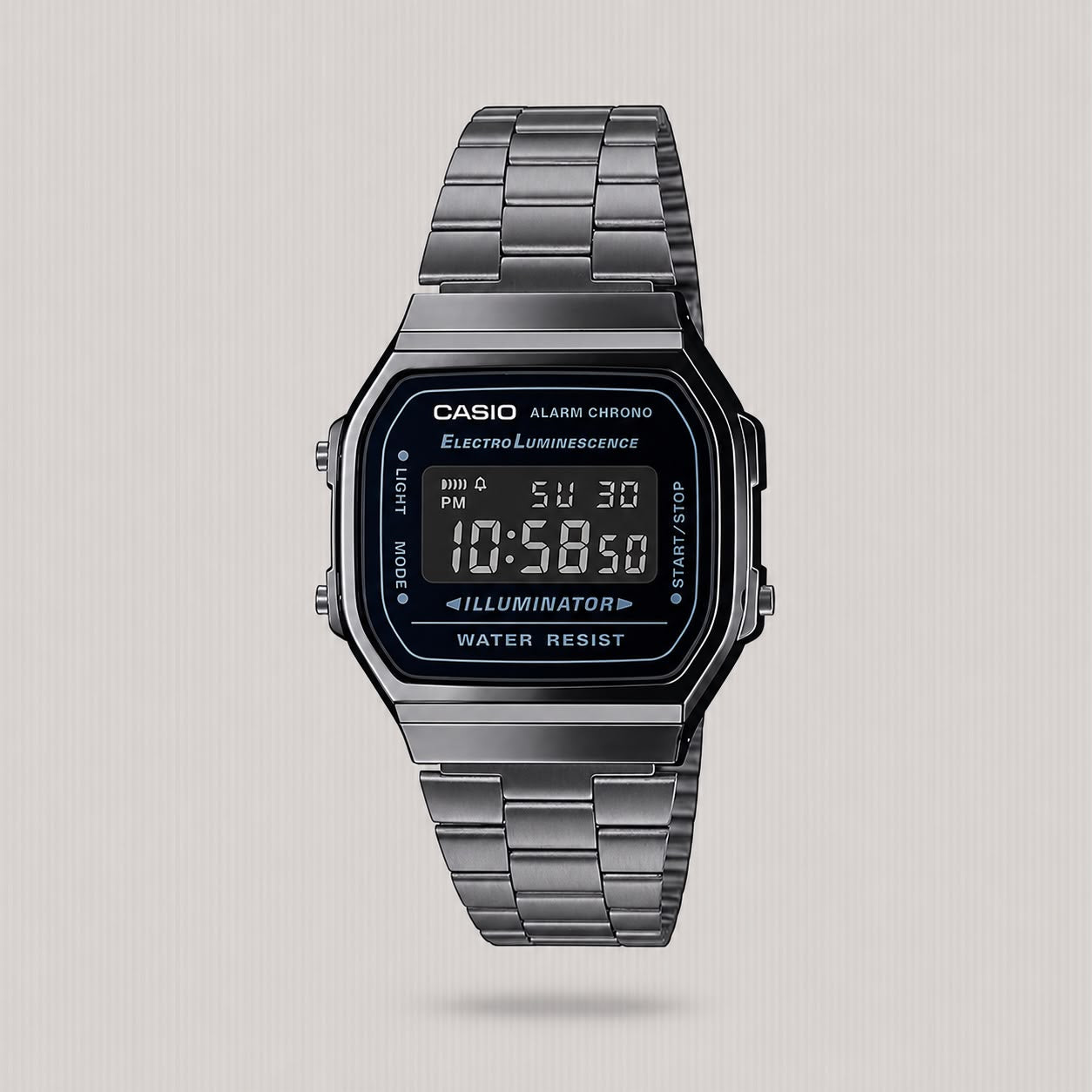 CASIO RETRO BLK CHROME DIGITAL A168WGG-1BDF