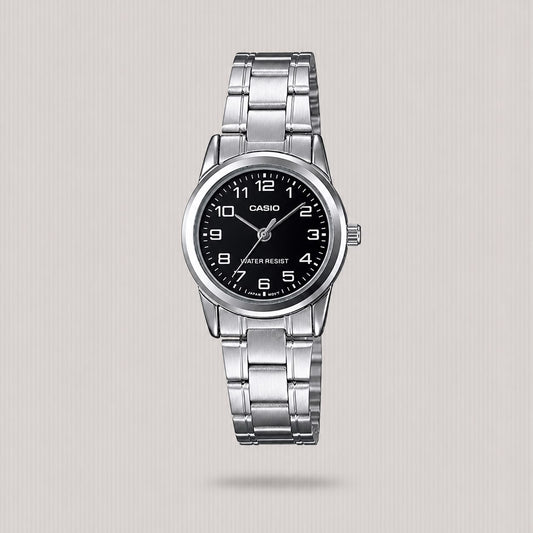 CASIO SS ANALOGUE BLK DIAL LTP-V001D-1BUDF