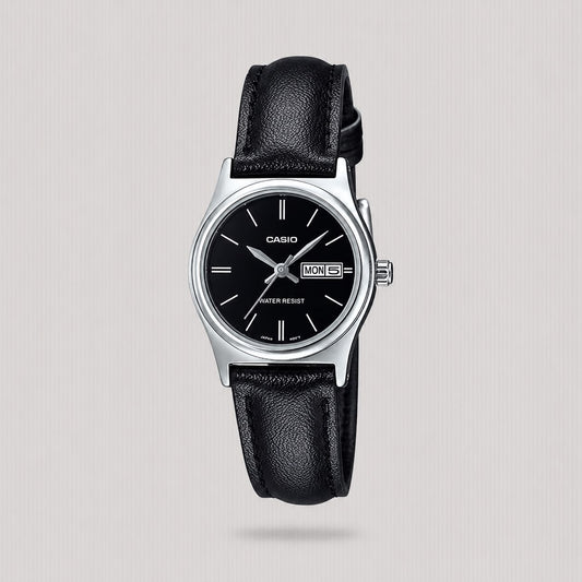 CASIO ANALOGUE BLK DIAL (DD) BLK LTHR LTP-V006L-1B2UDF