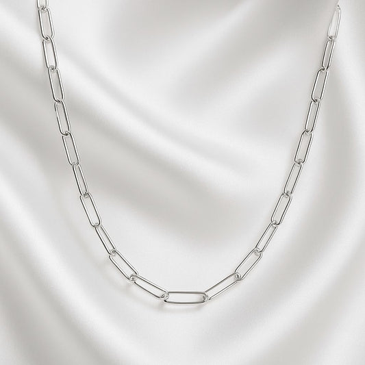 Silver paper clip chain