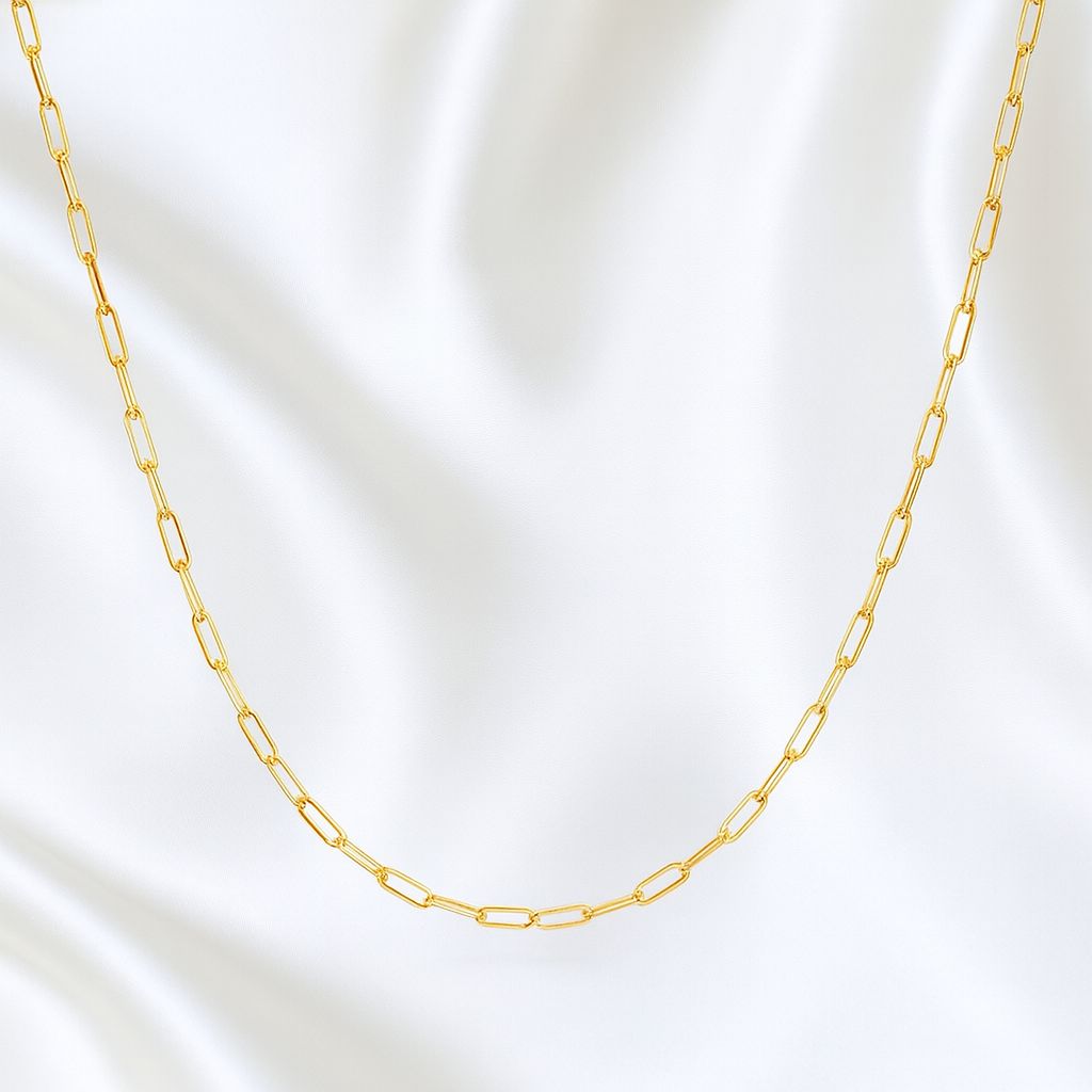 9ct yellow gold paper clip chain