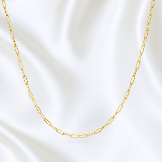 9ct yellow gold paper clip chain