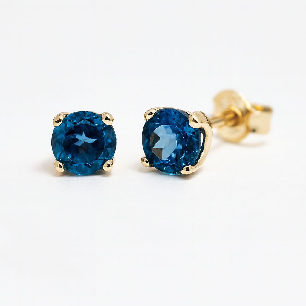 9ct yellow gold topaz studs