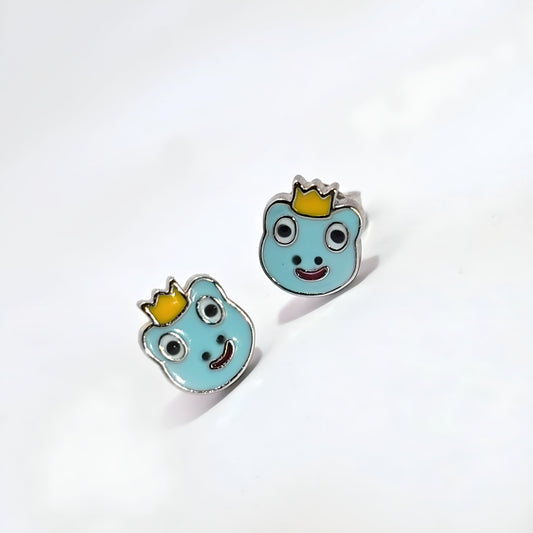Silver frog earrings