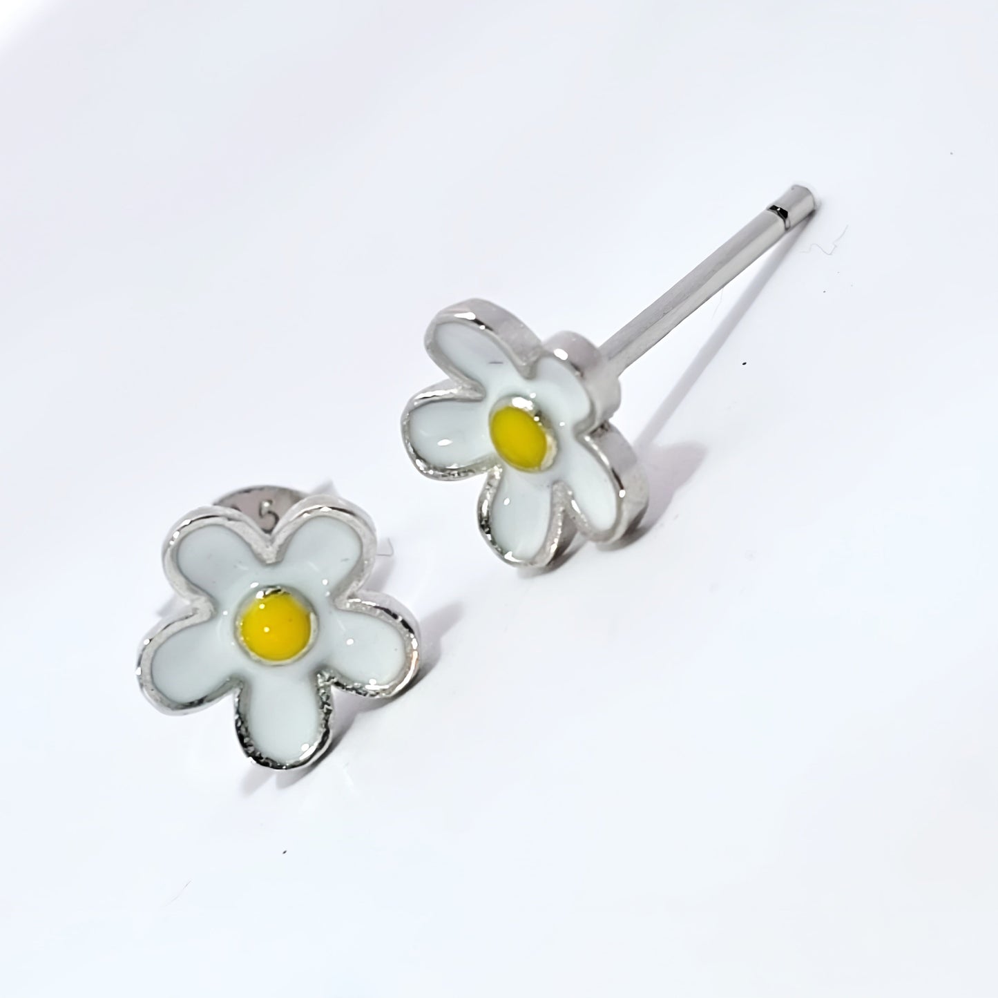 Silver flower earrings