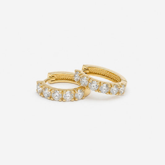 9CT YG 2.5MM LGD 10MM HUGGIE 0.65CT