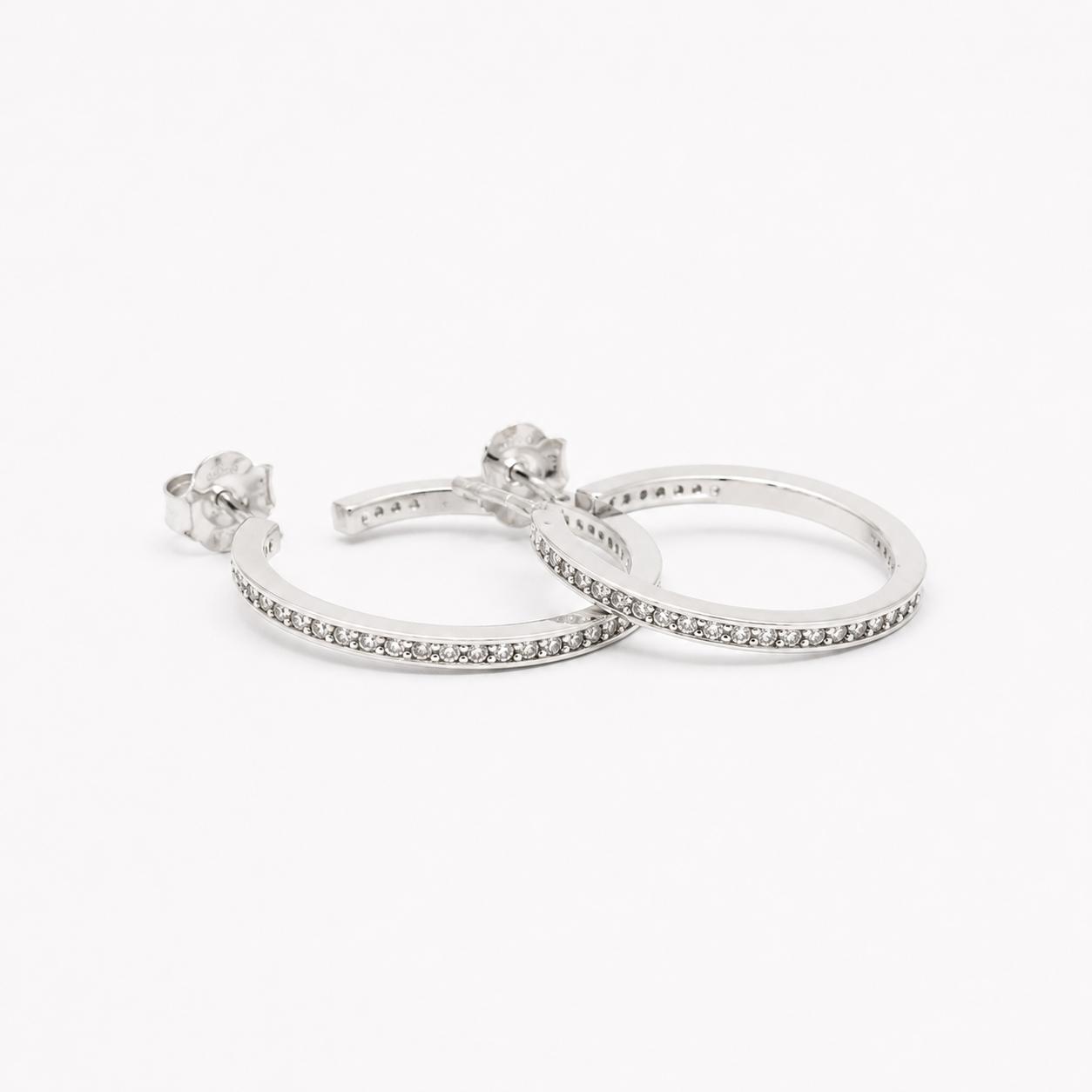 SILVER CZ HOOP EARRINGS
