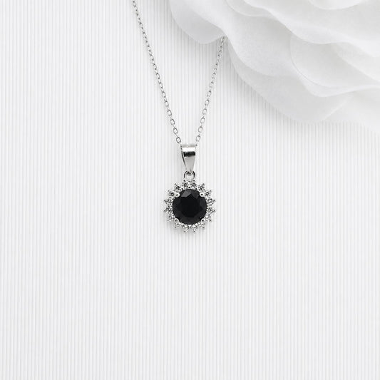 SILVER BACK CZ NECKLACE