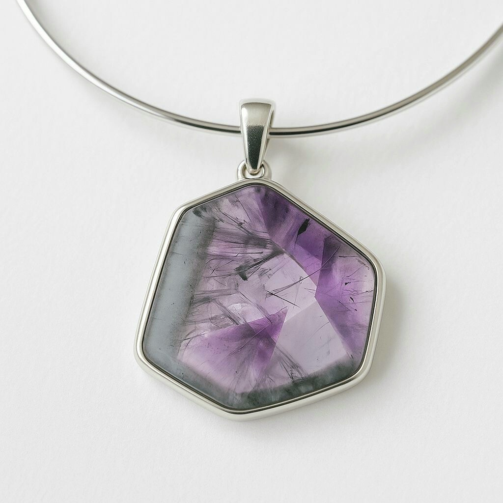 Silver amethyst pendant