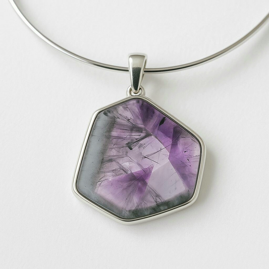 Silver amethyst pendant