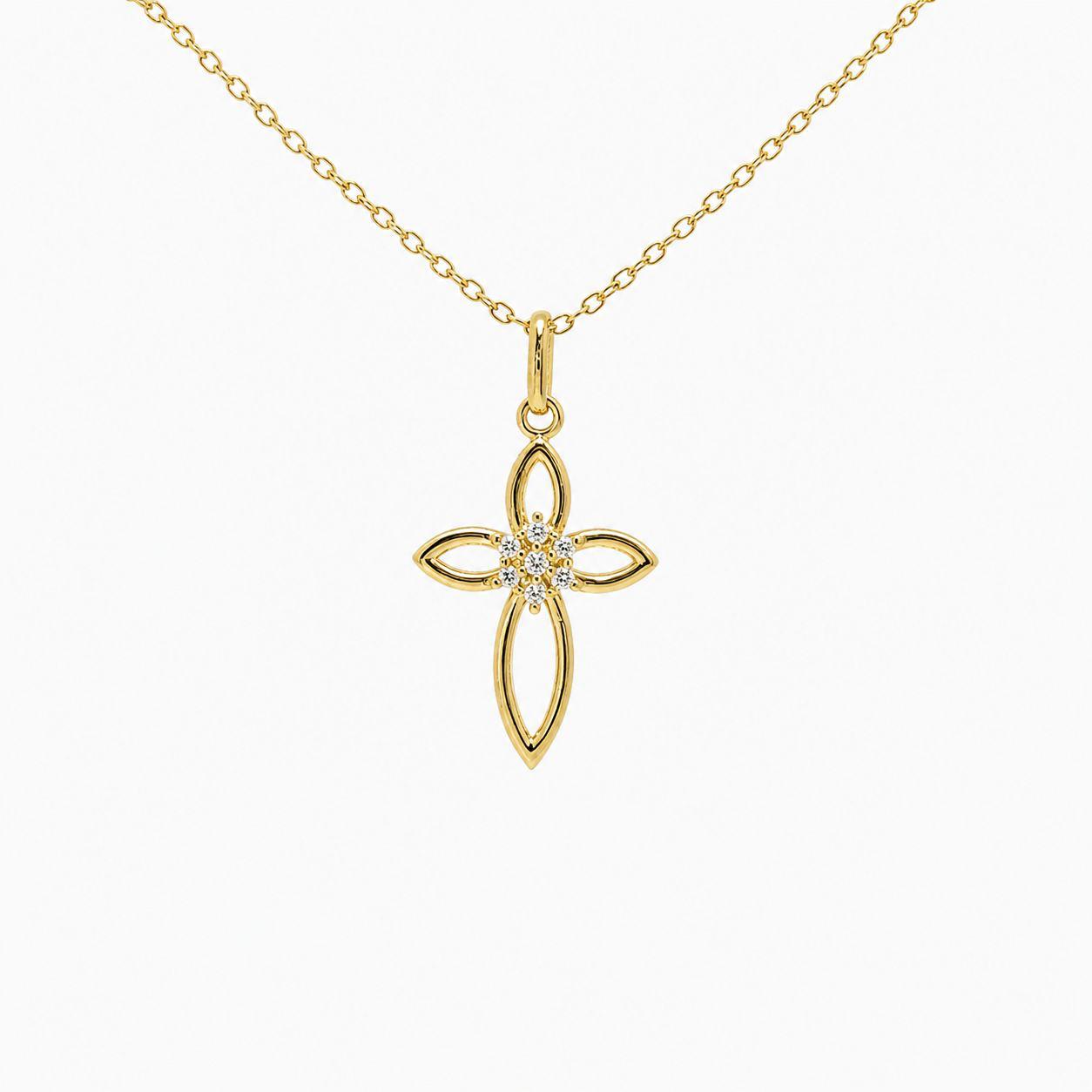 9CT YG CROSS PENDANT
