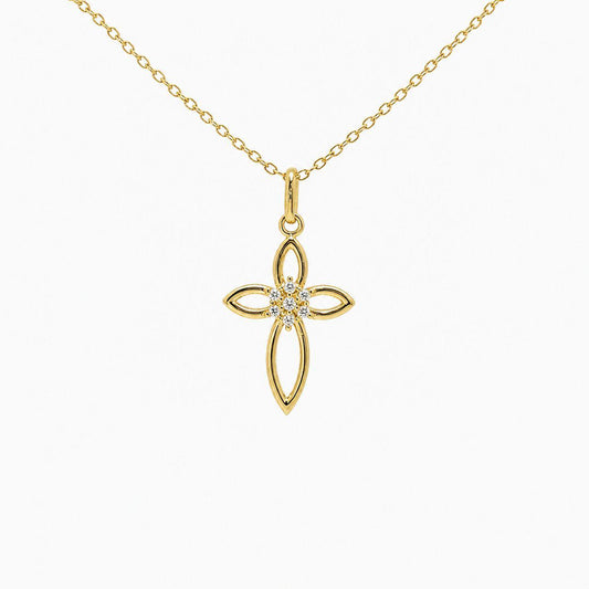 9CT YG CROSS PENDANT