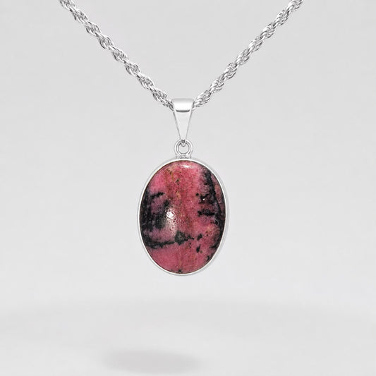 SILVER RHODONITE PENDANT
