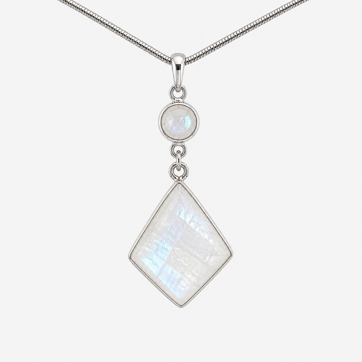 SILVER LABRODORITE & MOONSTONE PENDANT