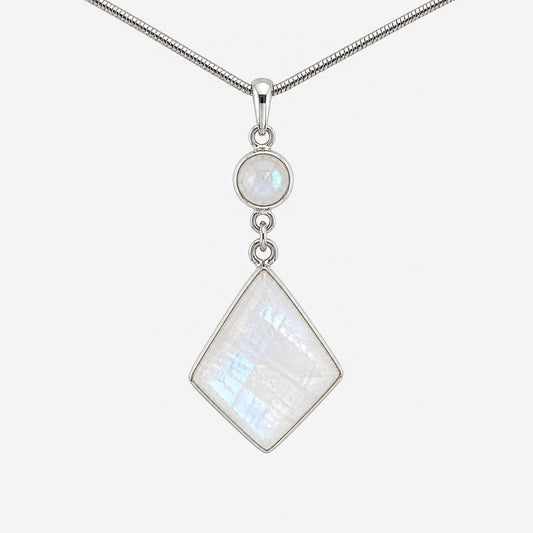SILVER LABRODORITE & MOONSTONE PENDANT