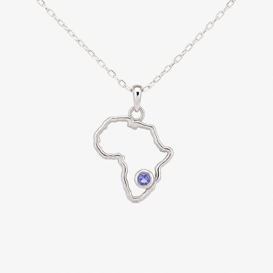 9CT WG AFRICA TANZANITE PENDANT