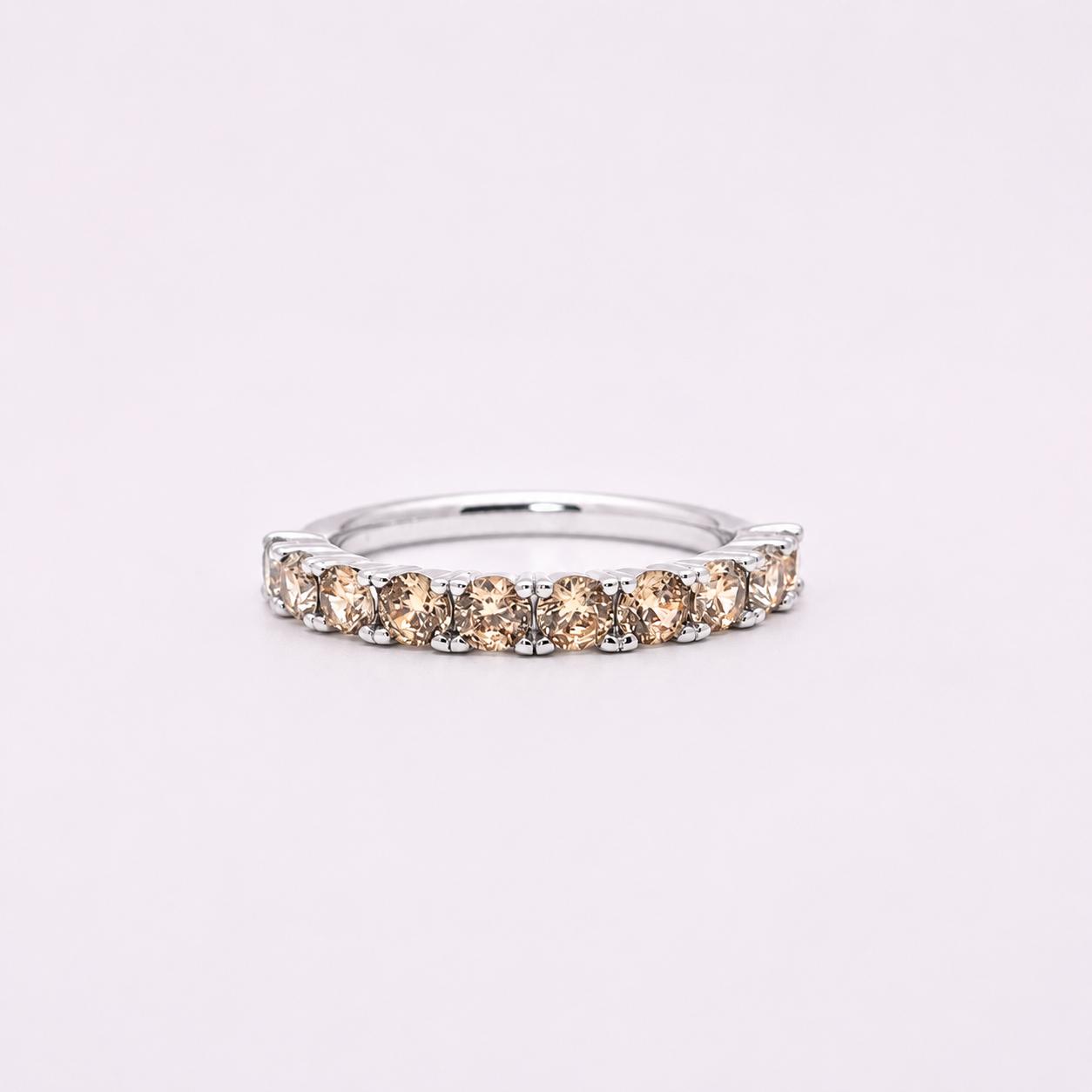 SILVER CZ HALF ETERN RING