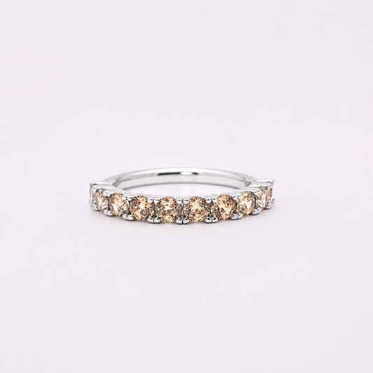 SILVER CZ HALF ETERN RING