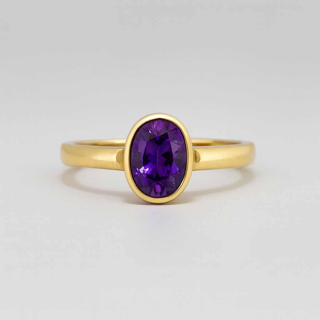 9ct yellow gold tanzanite ring
