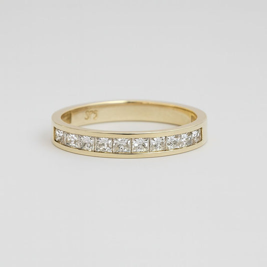 9ct yellow gold cubic zirconia eternity ring