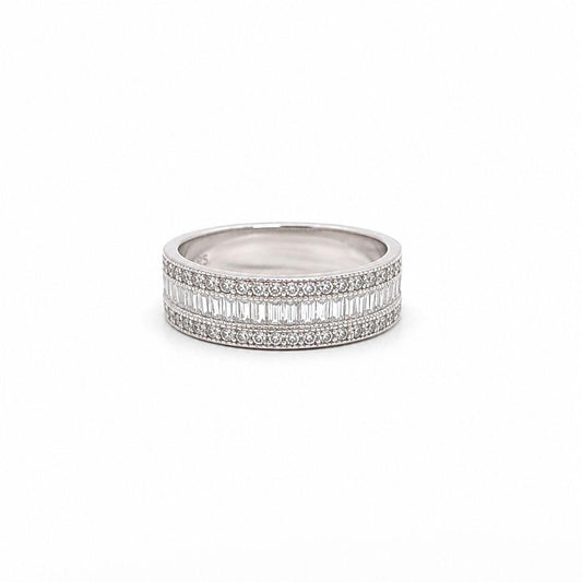 SILVER BAGUETTE CZ ETERNITY RING