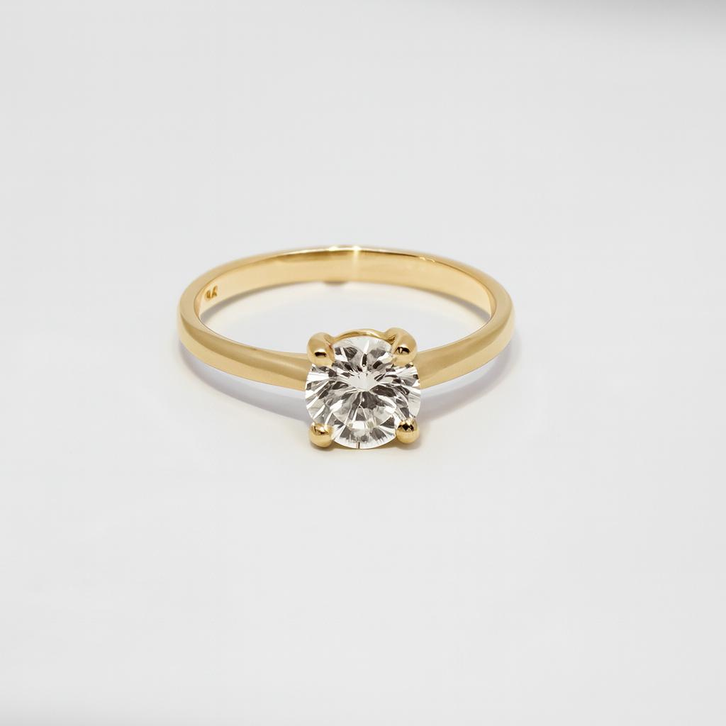 9ct yellow gold lab grown diamond solitare ring
