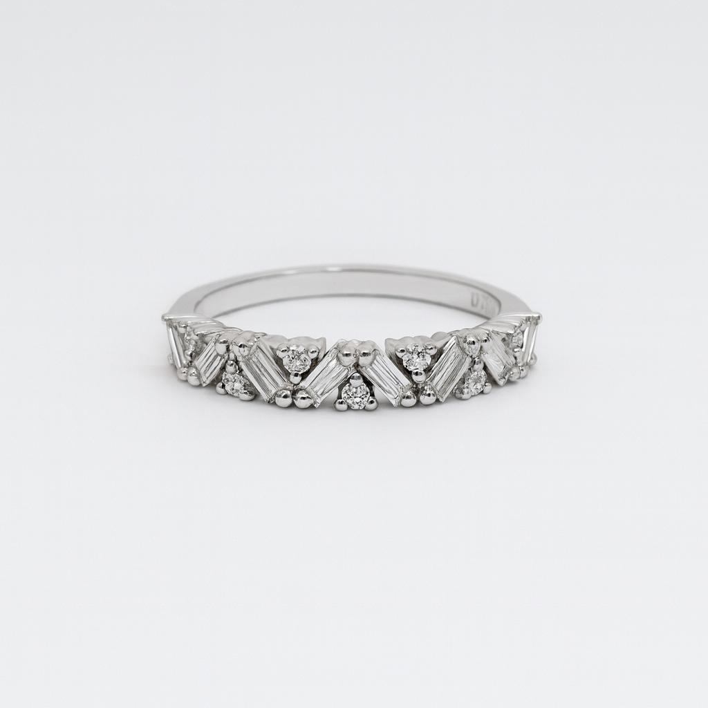 9ct white gold lab grown baguette diamond eternity ring